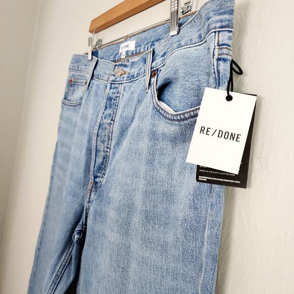 NWT Re/Done Loose Long Straight Relaxed Fit High Waisted Jean Wasted Indigo 30 - Picture 9 of 13
